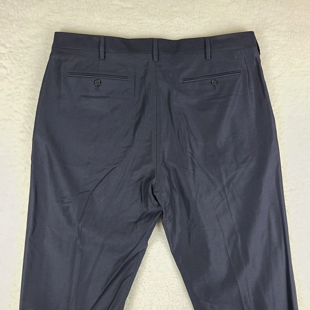 BR Banana Republic Pants‎ Mens 38x27 Dark Blue Wool Trousers Dress Slacks HEMMED